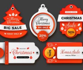 Christmas sale label vector