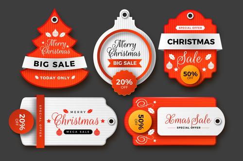 Christmas sale label vector