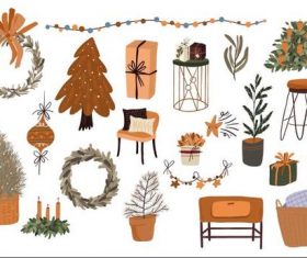 Christmas sticker design vector