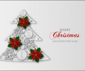 Christmas tree card vector on white background