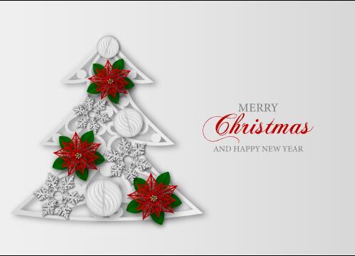 Christmas tree card vector on white background