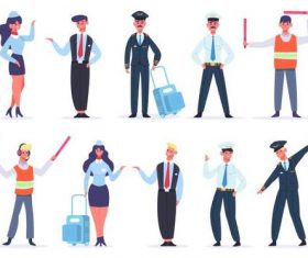 Civil Aviation Cartoon Character Illustration Vector