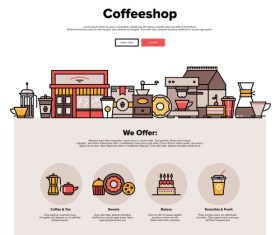 Coffeeshop flat graphic concept vector