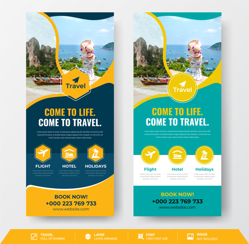 Come to life come to travel flyer vector
