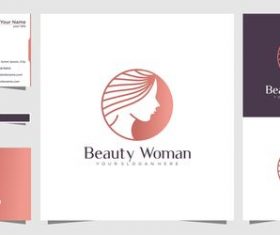 Cover logo design beautiful woman vector