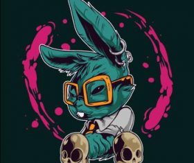 Crazy bunny icon vector