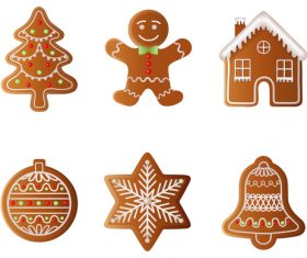 Creative christmas gingerbreads vector