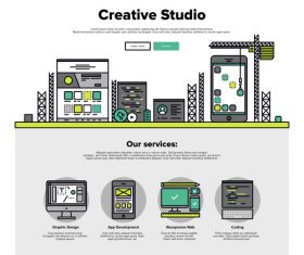 Creative studio flat graphic concept vector