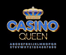 Crown casino letters numbers vector