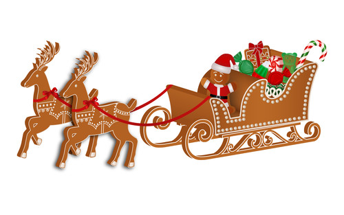 Cute Christmas gingerbreads pattern vector