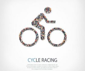 Cycle racing mix icon vector