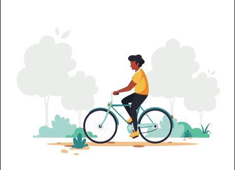 Cycling man cartoon illustration vector