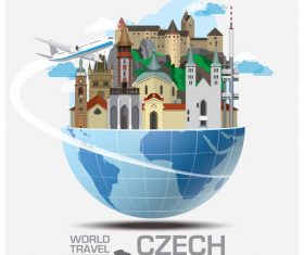 Czech famous tourist attractions concept vector
