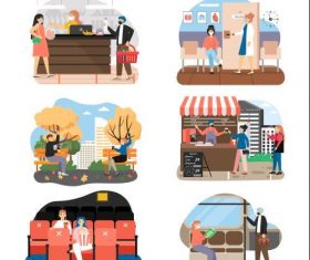 Daily social life cartoon vector