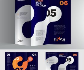 Dark blue company brochure vector