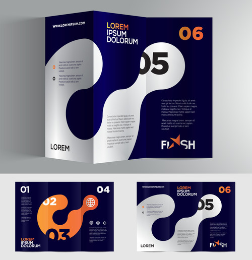 Dark blue company brochure vector