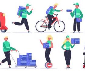 Delivery man cartoon illustration vector