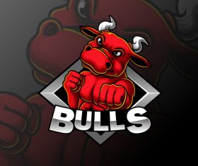 Design bulls esport icon vector