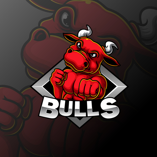 Design bulls esport icon vector
