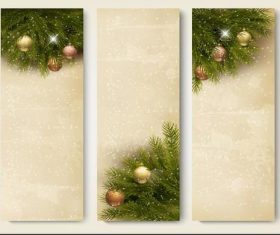 Design snowy christmas banner vector