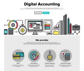 Digital accounting flat graphic concept vector