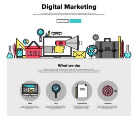 Digital marketing flat graphic concept vector