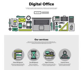 Digital office flat graphic concept vector