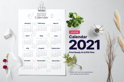 Directional calendar 2021 vector