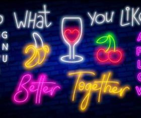 Do what you like neon font vector