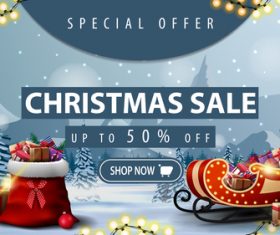Dont miss Christmas half price promotion flyer vector