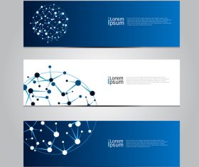 Dot line connection round ball banner vector
