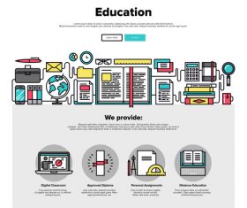 Education flat graphic concept vector