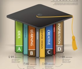 Education graphic design infographic options vector