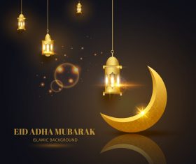 Eid ADHA mubarak islamic background vector
