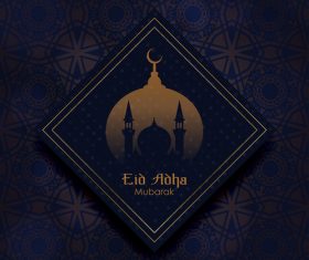 Eid mubarak greeting card vector