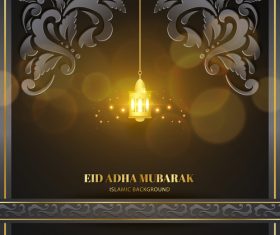 Elegant Eid ADHA mubarak greeting card vector