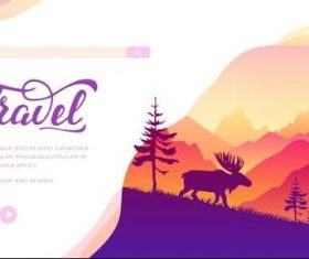 Elk and nature silhouette illustration vector