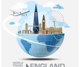 England famous tourist attractions concept vector