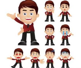 Enrich emoji young man vector