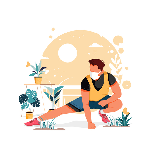 Exercise at home vector