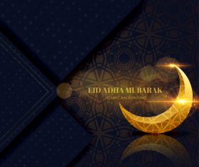 Exquisite Eid ADHA mubarak greeting card vector