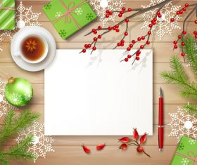 Exquisite greeting christmas card vector