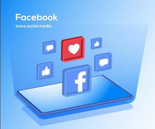 Facebook icons social media vector