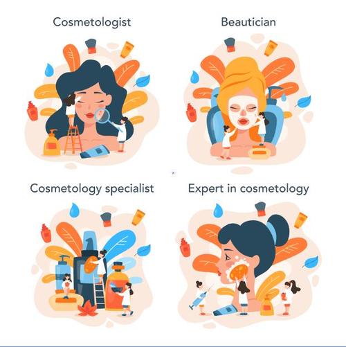 Female skin care cartoon illustration vector