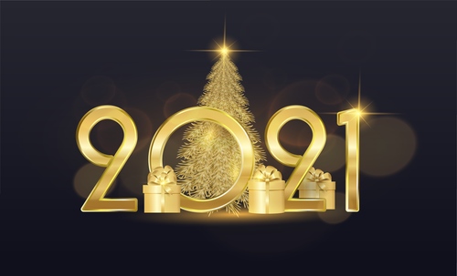 Festive design inscription 2021 New Years illustrations vector