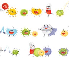 Fighting virus cartoon vector