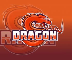 Fire dragon esport icon vector