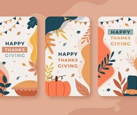 Flat design thanksgiving instagram stories
