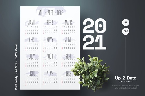 Flossy calendar 2021 vector