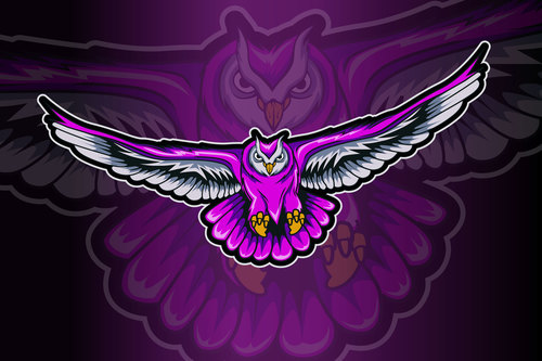 Flying bird sports and esports logo vector